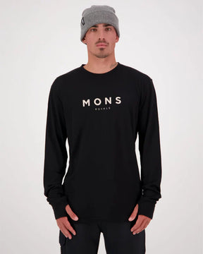 Mons Royale Yotei Merino Classic Long Sleeve Skiundertrøje Herre - Black
