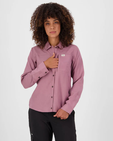 Mons Royale AT Merino Short Sleeve Shirt Langærmet Skjorte Dame - Sierra Pink - Sierra Pink