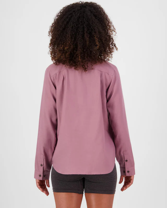 Mons Royale AT Merino Short Sleeve Shirt Langærmet Skjorte Dame - Sierra Pink -