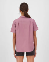 Mons Royale AT Merino Short Sleeve Shirt Kortærmet Skjorte Dame - Sierra Pink -