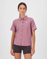 Mons Royale AT Merino Short Sleeve Shirt Kortærmet Skjorte Dame - Sierra Pink -