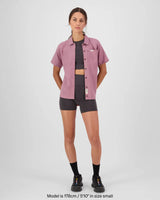 Mons Royale AT Merino Short Sleeve Shirt Kortærmet Skjorte Dame - Sierra Pink -