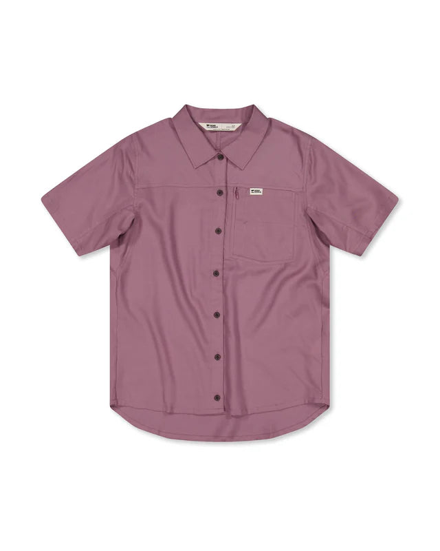 Mons Royale AT Merino Short Sleeve Shirt Kortærmet Skjorte Dame - Sierra Pink -
