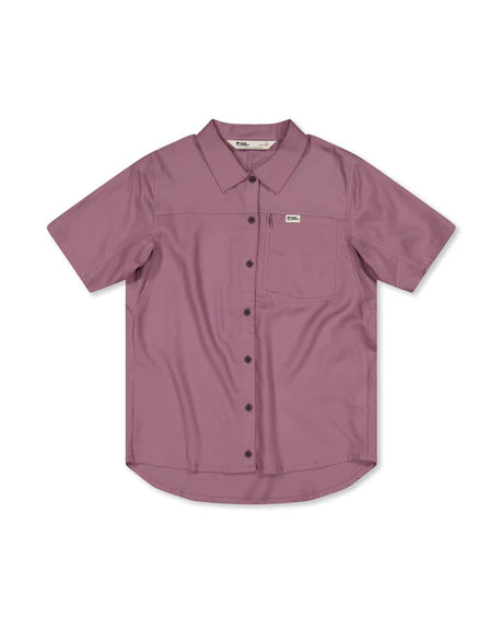 Mons Royale AT Merino Short Sleeve Shirt Kortærmet Skjorte Dame - Sierra Pink -