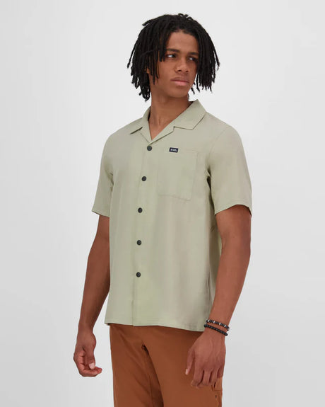 Mons Royale Breezer Merino Short Sleeve T-Shirt Herre - Dried Eucalyptus - Dried Eucalyptus