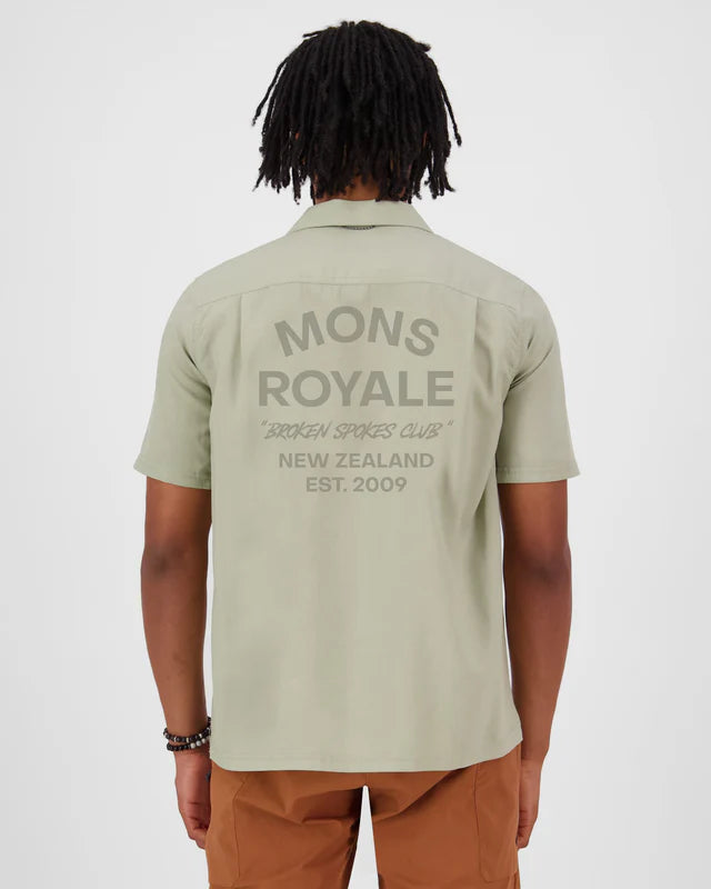 Mons Royale Breezer Merino Short Sleeve T-Shirt Herre - Dried Eucalyptus -