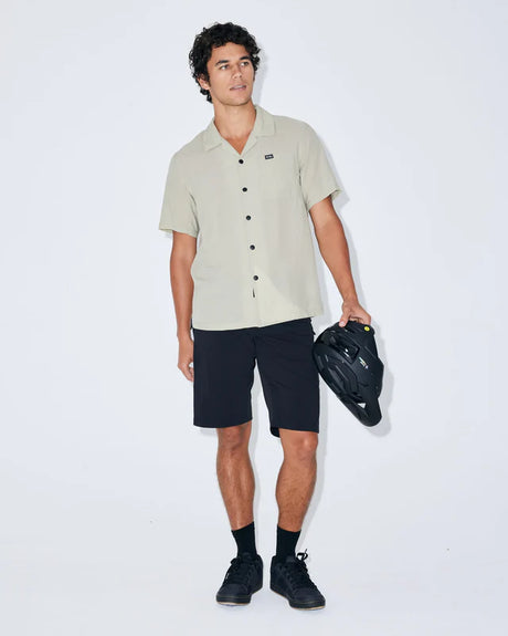 Mons Royale Breezer Merino Short Sleeve T-Shirt Herre - Dried Eucalyptus -