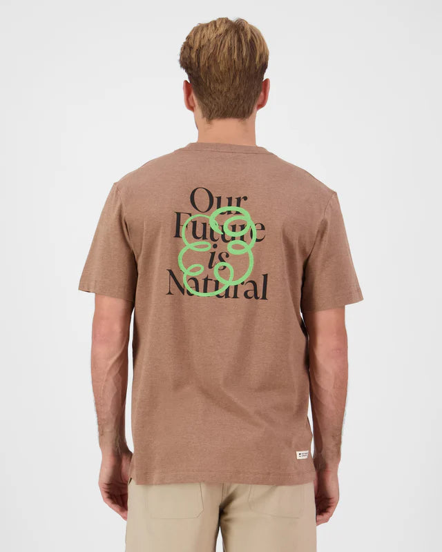 Mons Royale Yonder Merino Organic Cotton T-Shirt Herre - Mocha -