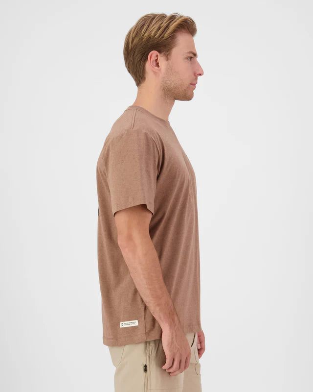 Mons Royale Yonder Merino Organic Cotton T-Shirt Herre - Mocha -