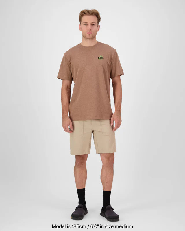 Mons Royale Yonder Merino Organic Cotton T-Shirt Herre - Mocha -