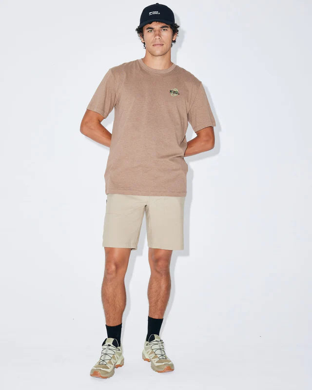 Mons Royale Yonder Merino Organic Cotton T-Shirt Herre - Mocha -
