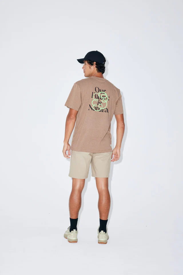 Mons Royale Yonder Merino Organic Cotton T-Shirt Herre - Mocha -