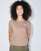Mons Royale Yonder Merino Organic Cotton T-Shirt Dame - Mocha -