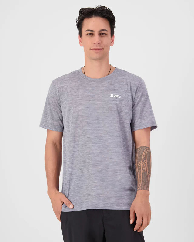 Mons Royale Icon Merino T-Shirt Herre - Grey Heather - Grey Heather