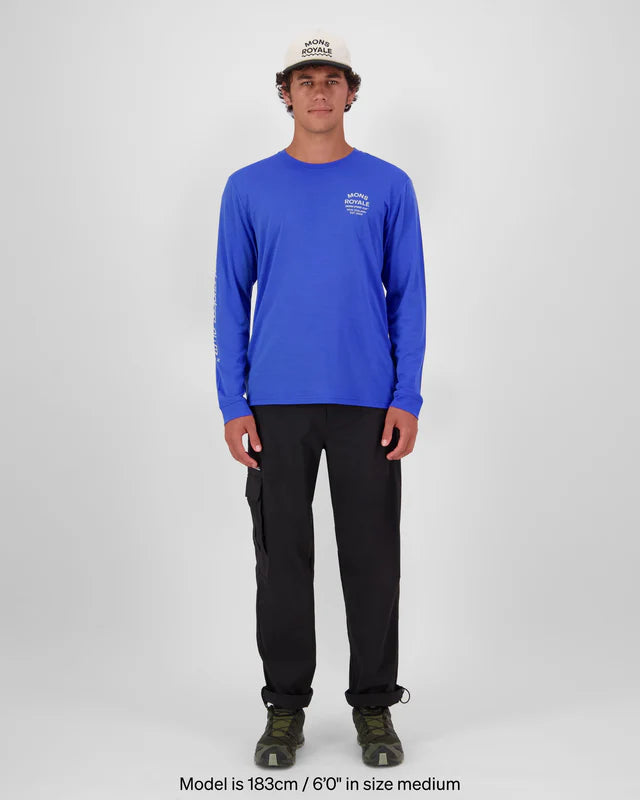 Mons Royale Icon Merino Long Sleeve T-Shirt Herre - Ultramarine -