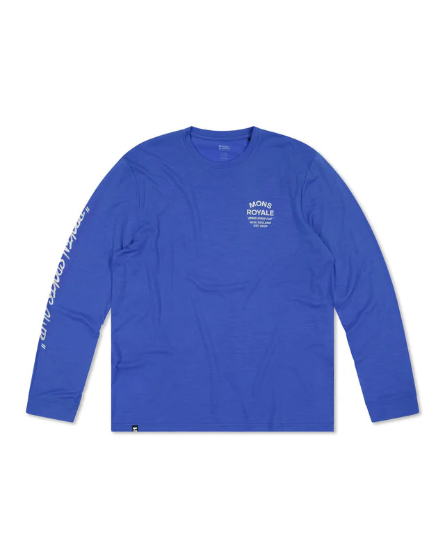 Mons Royale Icon Merino Long Sleeve T-Shirt Herre - Ultramarine -