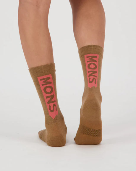 Mons Royale Unisex Atlas Merino Crew Sock Sokker - Toffee -