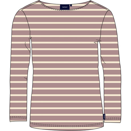 Sea Ranch Antibes Stribet Langærmet T-shirt Dame - Woodrose / Ecru - Woodrose Ecru