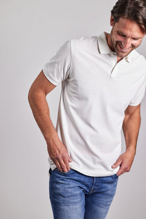 Sebago Philson Polo Pique Polo T-shirt Herre - White - White