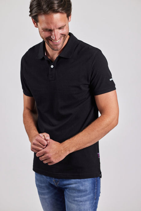 Sebago Philson Polo Pique Polo T-shirt Herre - Black -