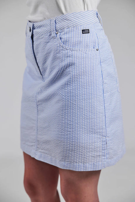 Sebago Seersucker Skort - Light Blue White