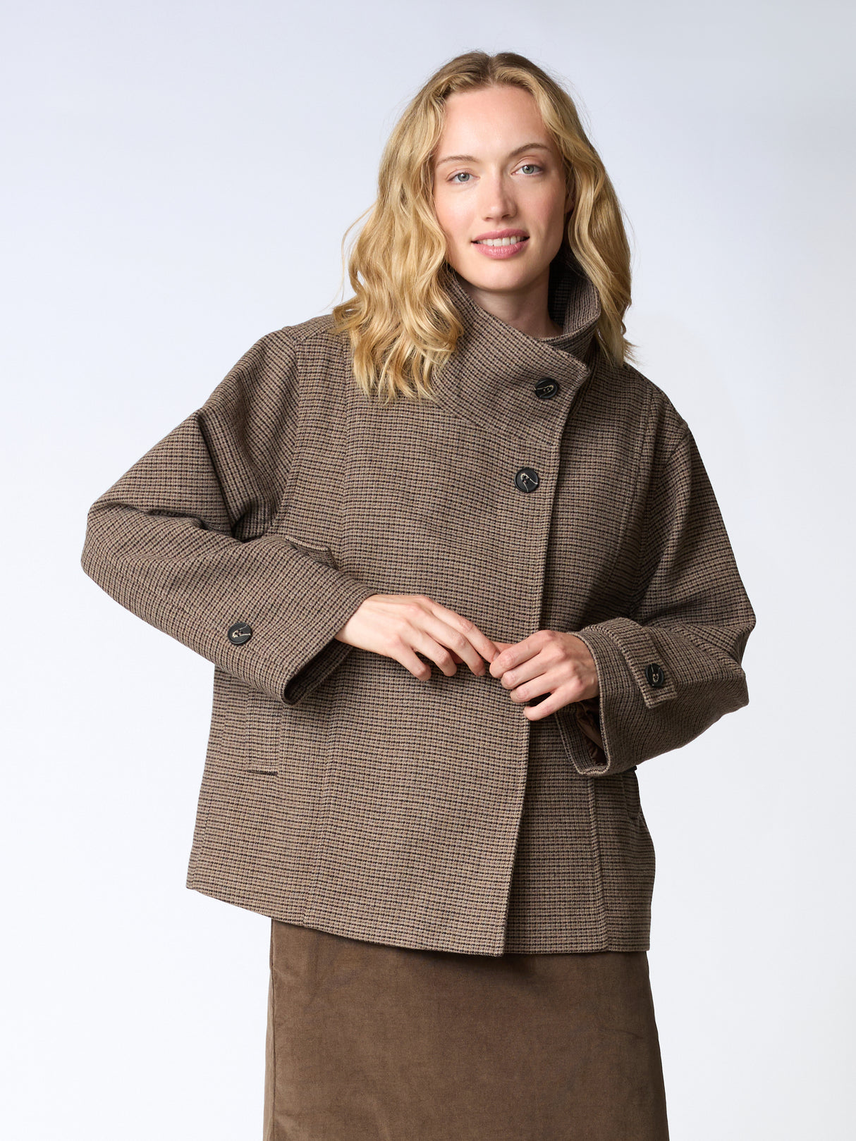 Redgreen Sitta Checked Damejakke - Dark Brown