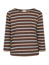 Redgreen Woman Croco T-shirt Dame - Dark Brown Stripe