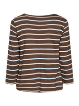 Redgreen Woman Croco T-shirt Dame - Dark Brown Stripe
