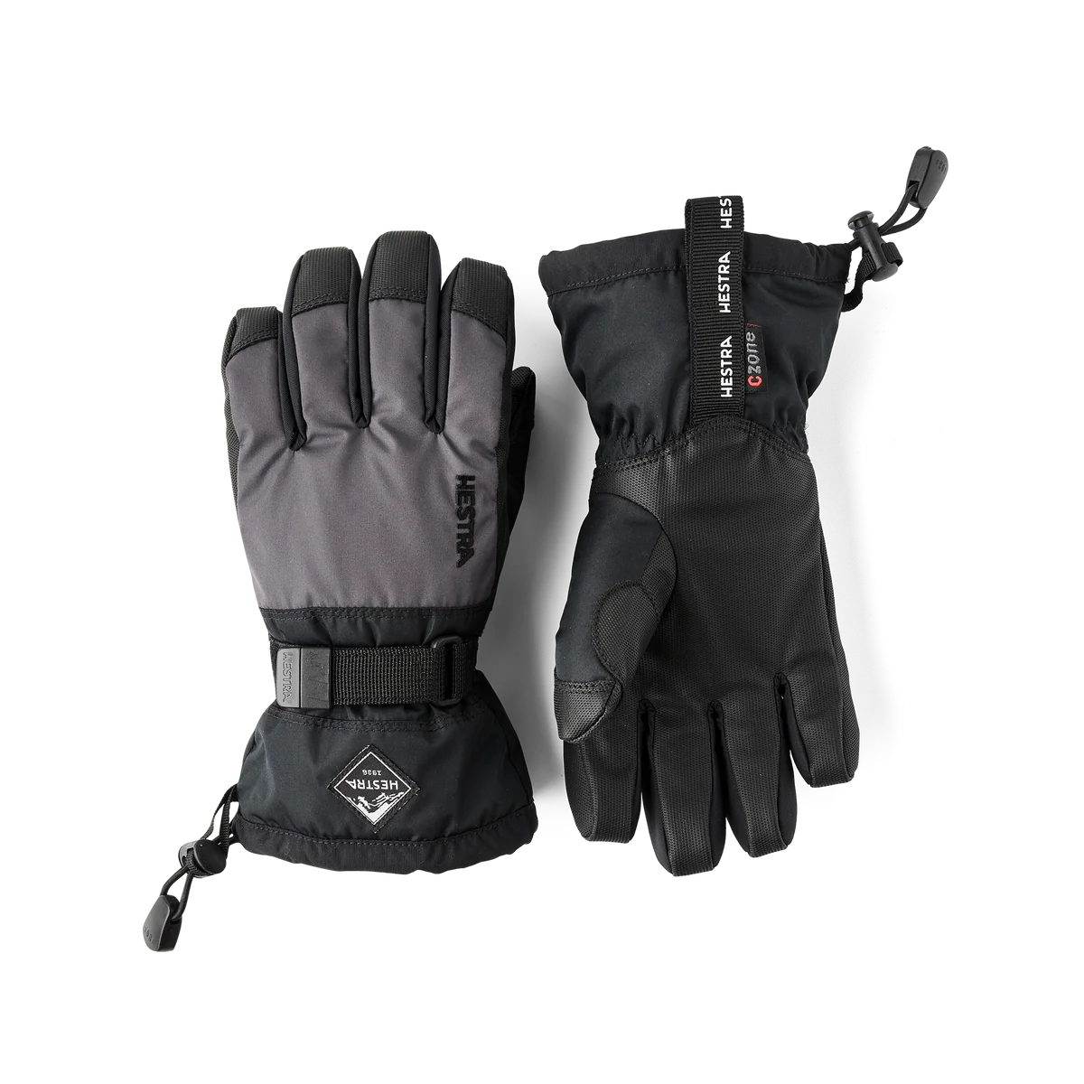 Hestra Gauntlet CZone Jr. 5-finger Skihandsker Børn - Graphite/Black