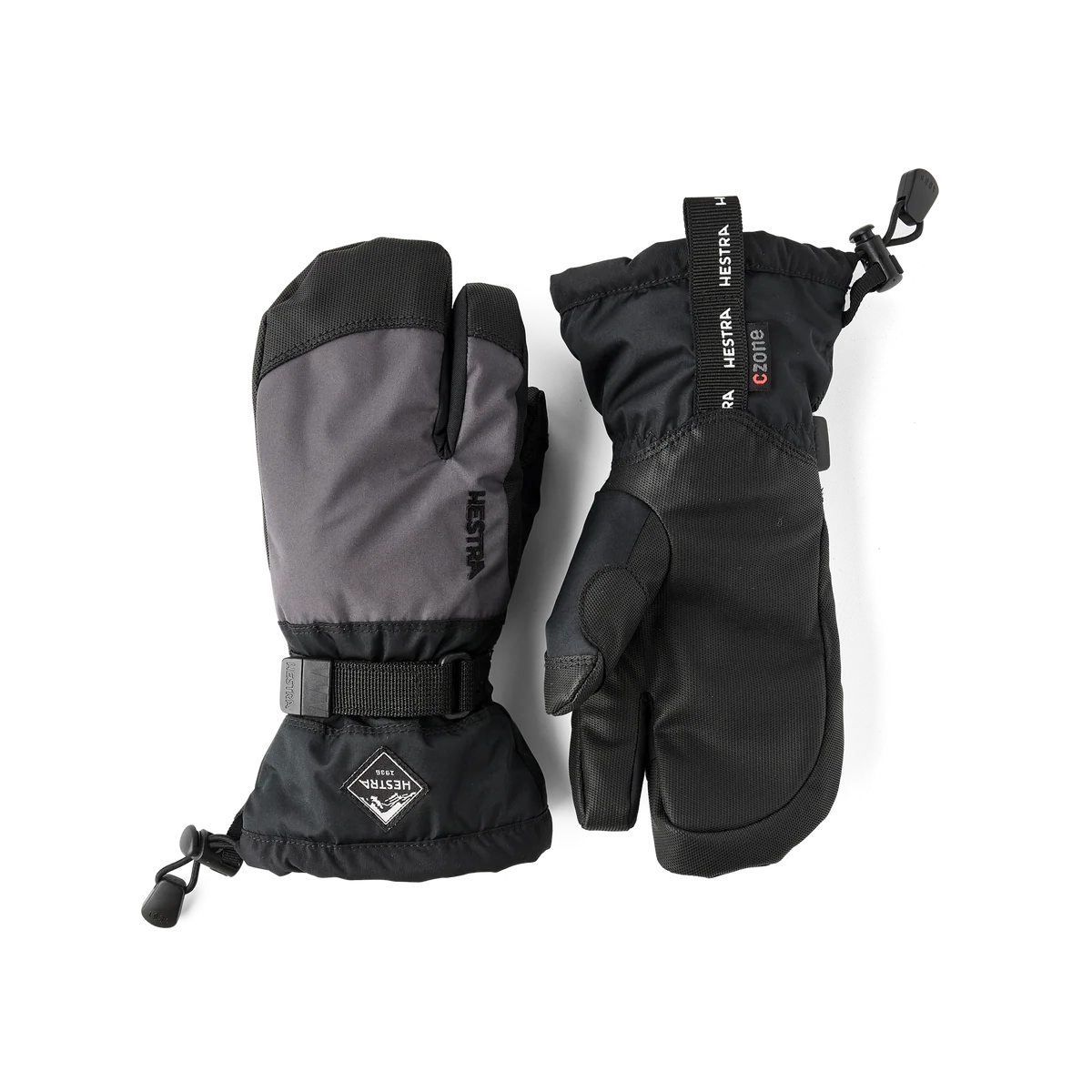 Hestra Gauntlet CZone Jr. 3-finger Skihandsker Børn - Graphite/Black