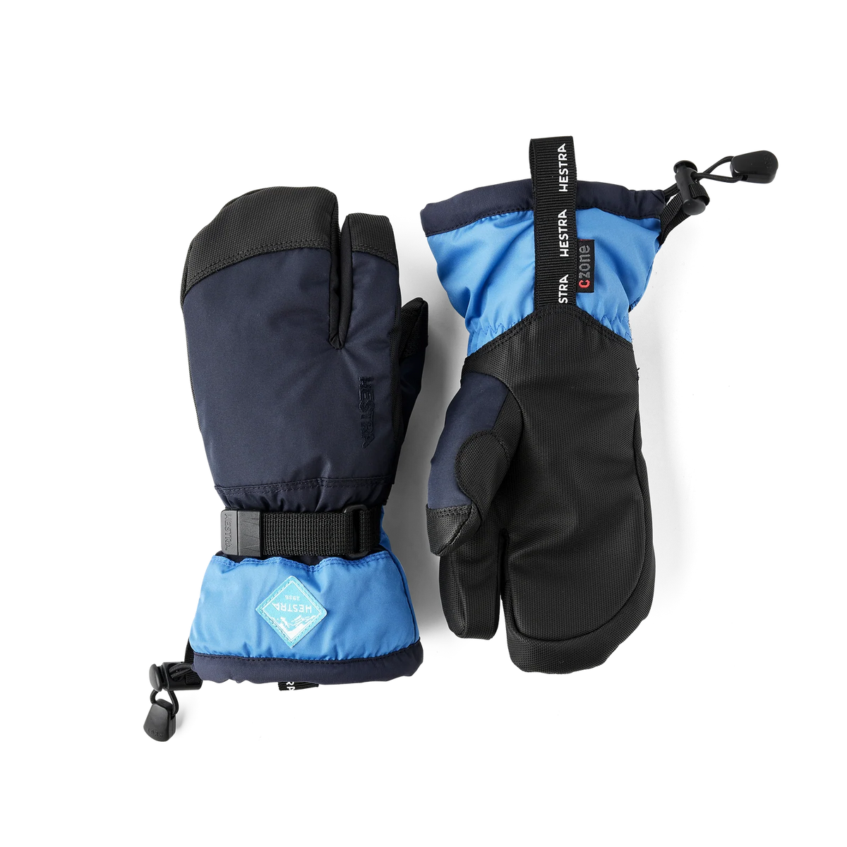 Hestra Gauntlet CZone Jr. 3-finger Skihandsker Børn - Dark navy & Sky blue