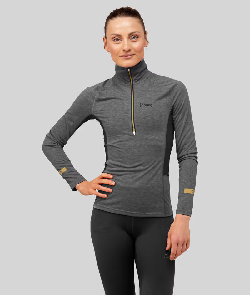 Johaug Aerial Wool Mix Half Zip Top 2.0 - True Black