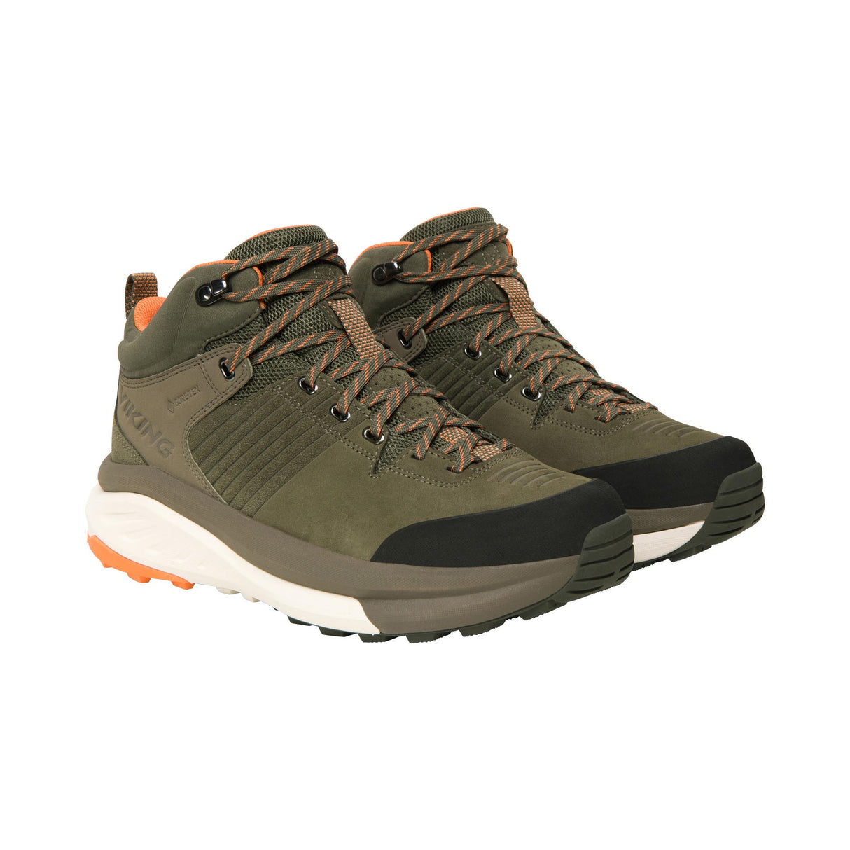 Viking Cerra Hike Mid Men's Hiking Shoes Vandresko Herre - Olive/Orange -