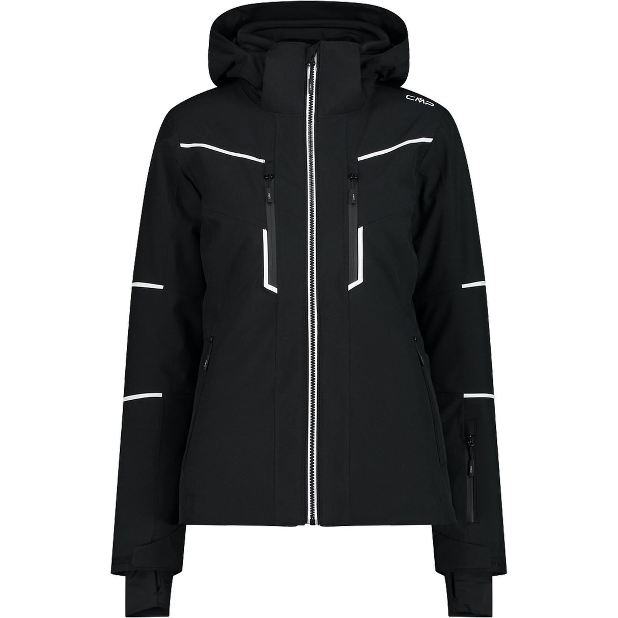 CMP Woman Jacket Zip Hood Skijakke Dame - Black