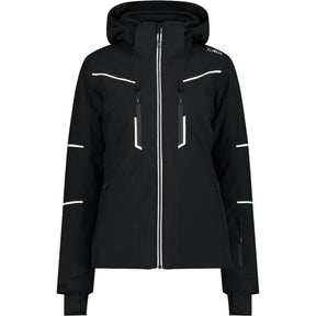 CMP Woman Jacket Zip Hood Skijakke Dame - Black - Black