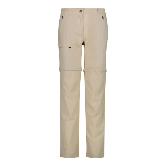 CMP Women's zip-off stretch trousers with Cargo Pockets Vandrebukser Dame - Cream - Cream