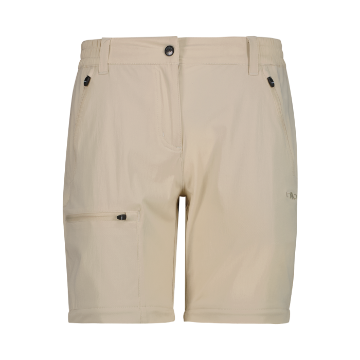 CMP Women's zip-off stretch trousers with Cargo Pockets Vandrebukser Dame - Cream -