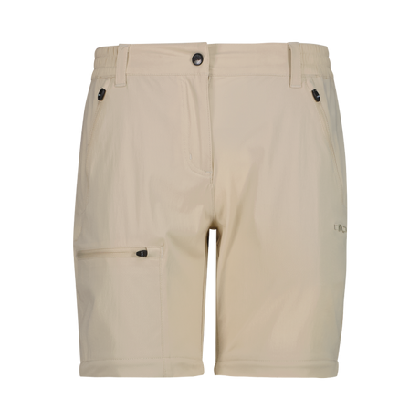 CMP Women's zip-off stretch trousers with Cargo Pockets Vandrebukser Dame - Cream -