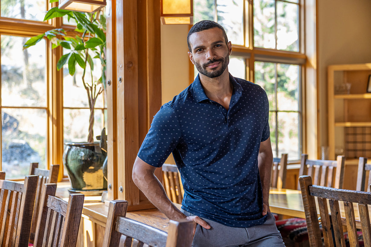 Cutter & Buck Virtue Polo Printed Men - Dark Navy