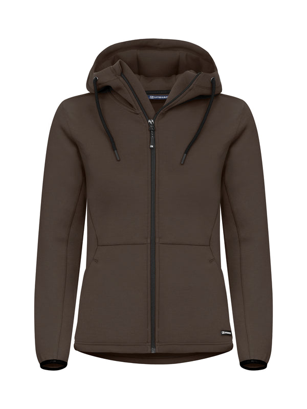 Cutter & Buck Pemberton Hood Full Zip Women Hoodie Dame - Dark Mocca