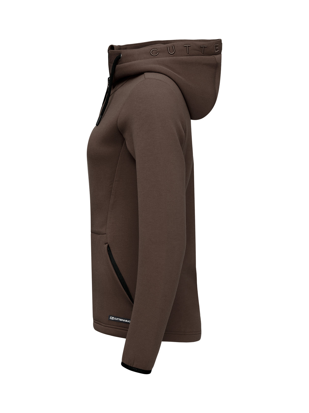 Cutter & Buck Pemberton Hood Full Zip Women Hoodie Dame - Dark Mocca