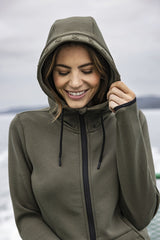 Cutter & Buck Pemberton Hood Full Zip Women Hoodie Dame - Dark Mocca