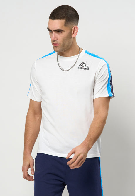 Kappa Logo Tape Gramio T-shirt - Hvid og Blå -