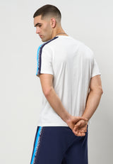 Kappa Logo Tape Gramio T-shirt - Hvid og Blå -