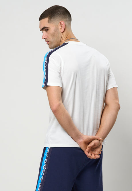 Kappa Logo Tape Gramio T-shirt - Hvid og Blå -