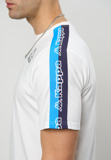 Kappa Logo Tape Gramio T-shirt - Hvid og Blå -
