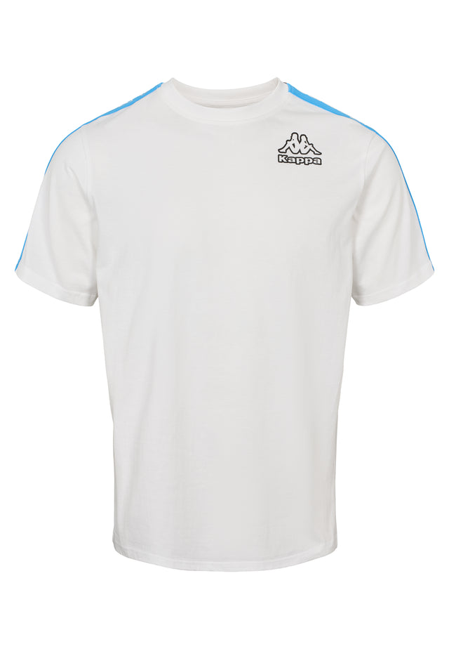 Kappa Logo Tape Gramio T-shirt - Hvid og Blå - Hvid og Blå