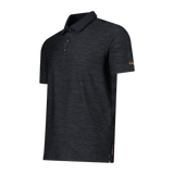 CMP Men's Mèlange Stretch Jersey Poloshirt Polo T-shirt Herre - Antracite Melange-Flame -