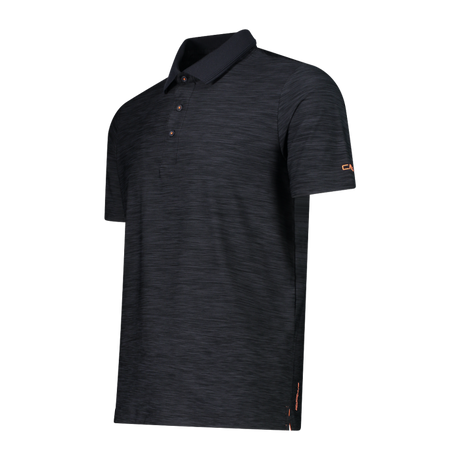 CMP Men's Mèlange Stretch Jersey Poloshirt Polo T-shirt Herre - Antracite Melange-Flame -