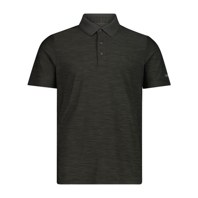 CMP Men's Mèlange Stretch Jersey Poloshirt Polo T-shirt Herre - Pine Melange - Pine Melange